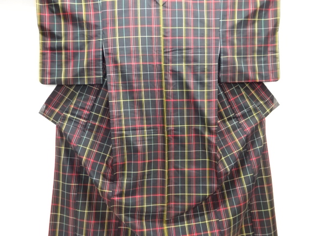 JAPANESE KIMONO / YONEZAWA TSUMUGI / WOVEN GRID 